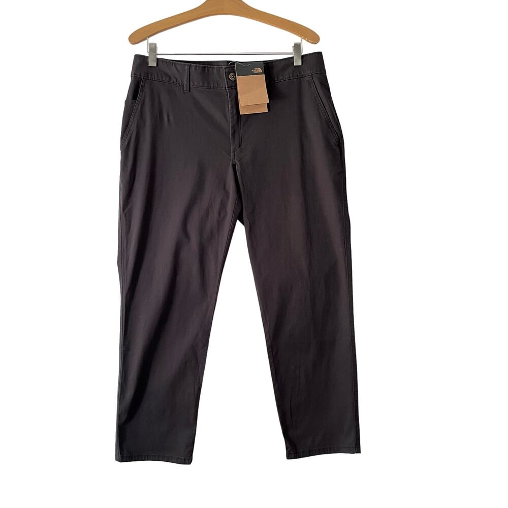 The North Face Black Chino Pants Straight Leg High Rise Stretch Woman